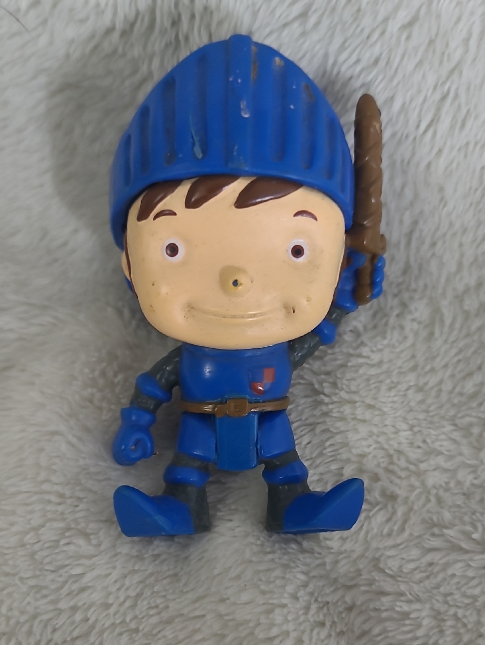 Mattel Mike the Knight Loose Replacement Figure Cake Topper Hard Plastic Blue 3"
